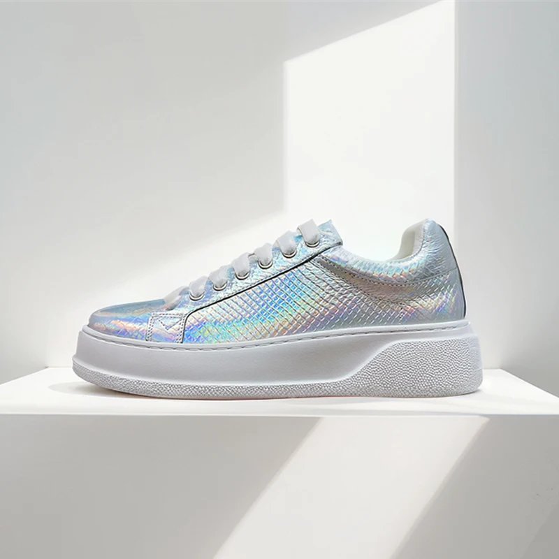 Silver Platform Sneakers Men Cow Leather Round Toe Snakeskin Pattern Low-Top Lace Up Casual Shoes Luxe Flats Unisex Handmade
Silver Platform Sneakers Men Cow Leather Round Toe Snakeskin Pattern Low-Top Lace Up Casual Shoes Luxe Flats Unisex Handmade