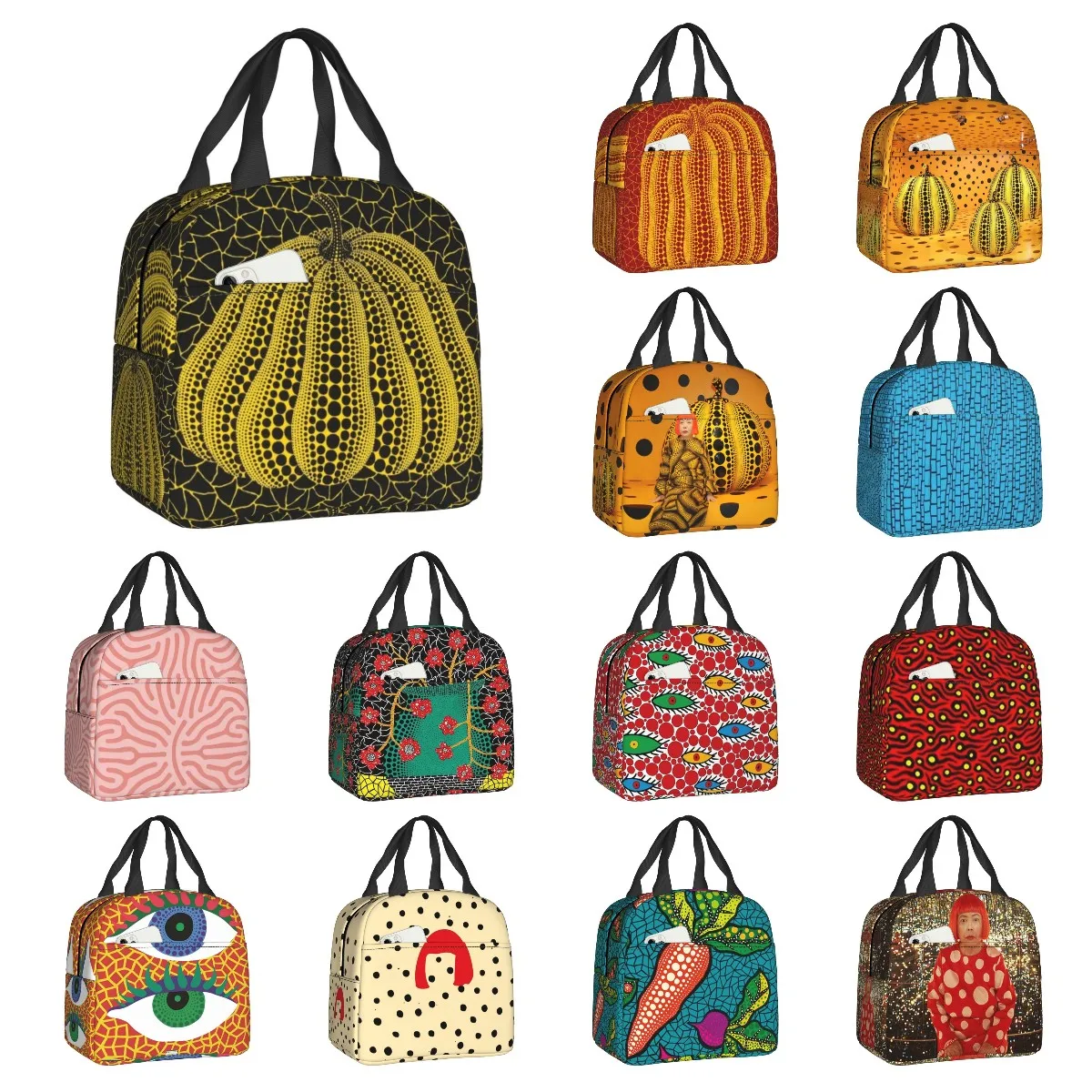 Custom Yellow Yayoi Kusama Pumpkin Lunch Bag Women Thermal Cooler Insulated Lunch Boxes for Student School
Custom Yellow Yayoi Kusama Pumpkin Lunch Bag Women Thermal Cooler Insulated Lunch Boxes for Student School
