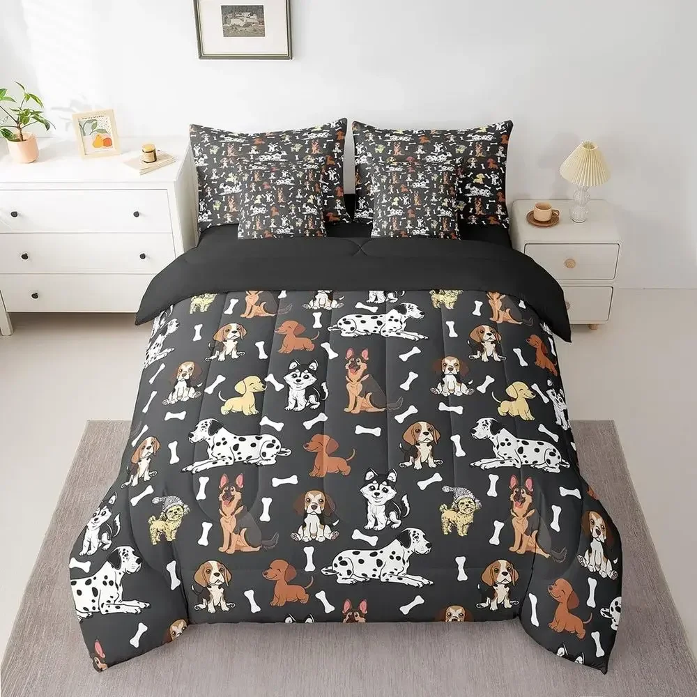 Queen Size Kawaii Puppy Dog Bedding Set with 7-Piece Comforter, Sheets for Boys, Girls, Teens - Cute Bones Design
Queen Size Kawaii Puppy Dog Bedding Set with 7-Piece Comforter, Sheets for Boys, Girls, Teens - Cute Bones Design