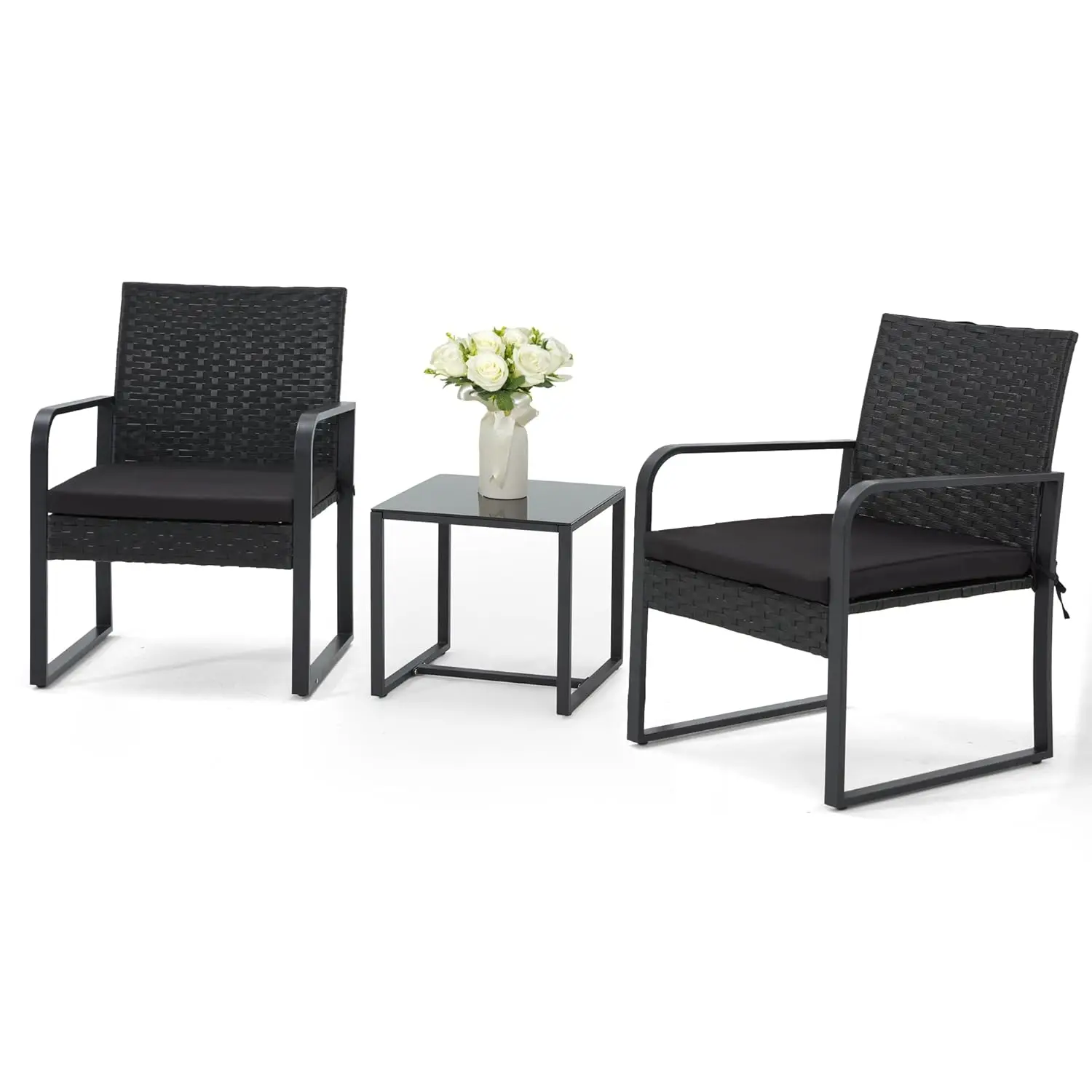3 Piece Outdoor Patio Furniture Set, Patio Bistro Set Wicker Conversation Set, Modern Rattan Chair with Glass, Customized
3 Piece Outdoor Patio Furniture Set, Patio Bistro Set Wicker Conversation Set, Modern Rattan Chair with Glass, Customized