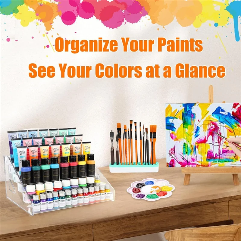 6-слойный акриловый органайзер для бутылок с краской и специальным держателем кисти для художников-AT64
6-слойный акриловый органайзер для бутылок с краской и специальным держателем кисти для художников-AT64