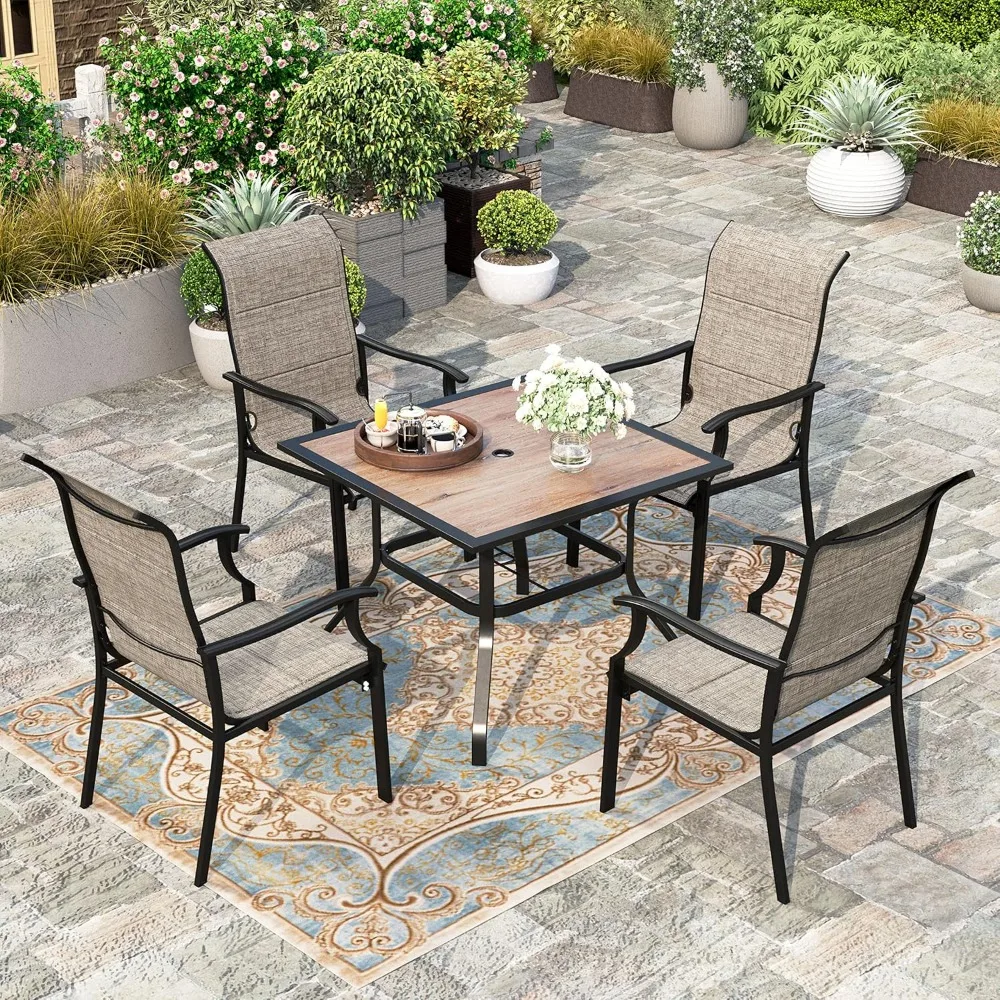 HERA'S HOUSE 5 Pieces Patio Dining Set, Outdoor Dining Set for 4, 4 x Textilene Dining Chair, 1 x 37 Square Dining Table, for La
HERA'S HOUSE 5 Pieces Patio Dining Set, Outdoor Dining Set for 4, 4 x Textilene Dining Chair, 1 x 37 Square Dining Table, for La