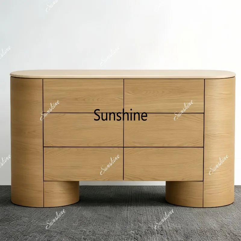 A vintage-style light luxury solid wood sideboard cabinet, modern minimalist round storage cabinet
A vintage-style light luxury solid wood sideboard cabinet, modern minimalist round storage cabinet