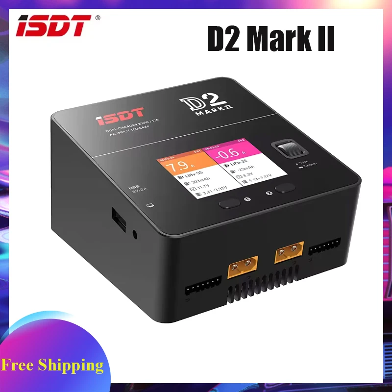 ISDT D2 Mark II 200W 24A Smart Balance Charger AC Dual Channel Output RC Charger For LiFe/Lilon/LiPo/LiHv NiMH/Cd PB Battery
ISDT D2 Mark II 200W 24A Smart Balance Charger AC Dual Channel Output RC Charger For LiFe/Lilon/LiPo/LiHv NiMH/Cd PB Battery