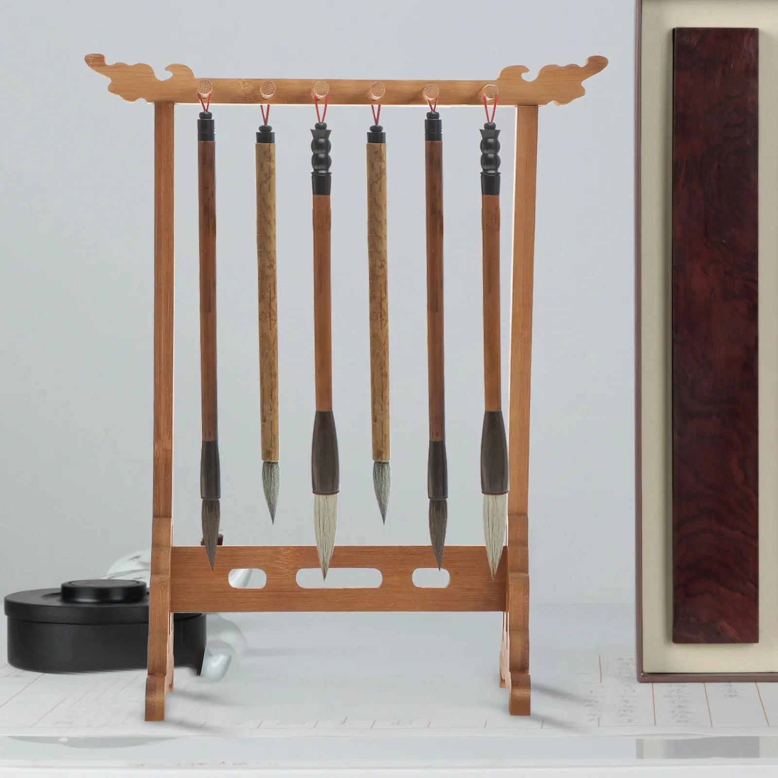 8 Hanging Brush Pen Rack Calligraphy Practical Pen Holder Organize Art Supplies Wooden Durable Non Fading Color
8 Hanging Brush Pen Rack Calligraphy Practical Pen Holder Organize Art Supplies Wooden Durable Non Fading Color