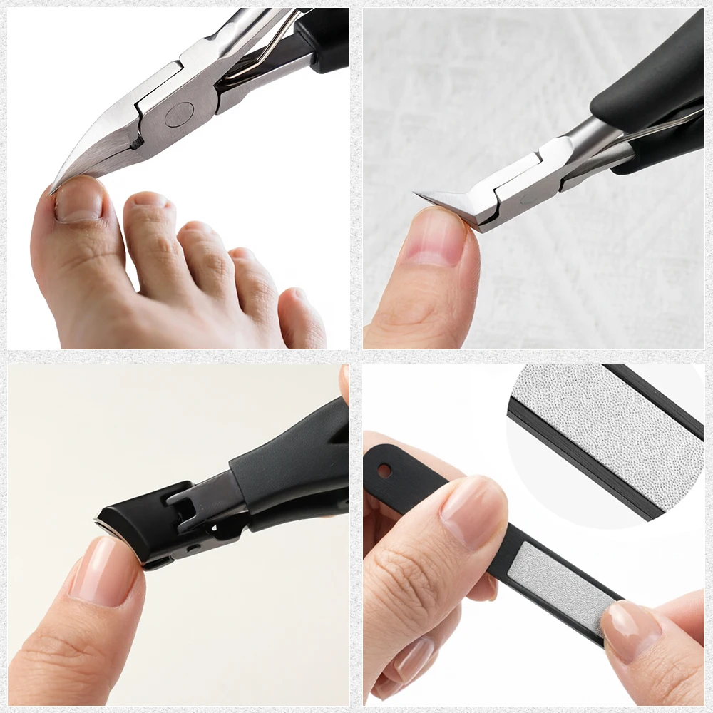 4PCS Ingrown Toenail Tool Set Heavy Thick Nail Clippers Precision Nipper Emery File for Elderly Tough Toenails Stainless Steel
4PCS Ingrown Toenail Tool Set Heavy Thick Nail Clippers Precision Nipper Emery File for Elderly Tough Toenails Stainless Steel