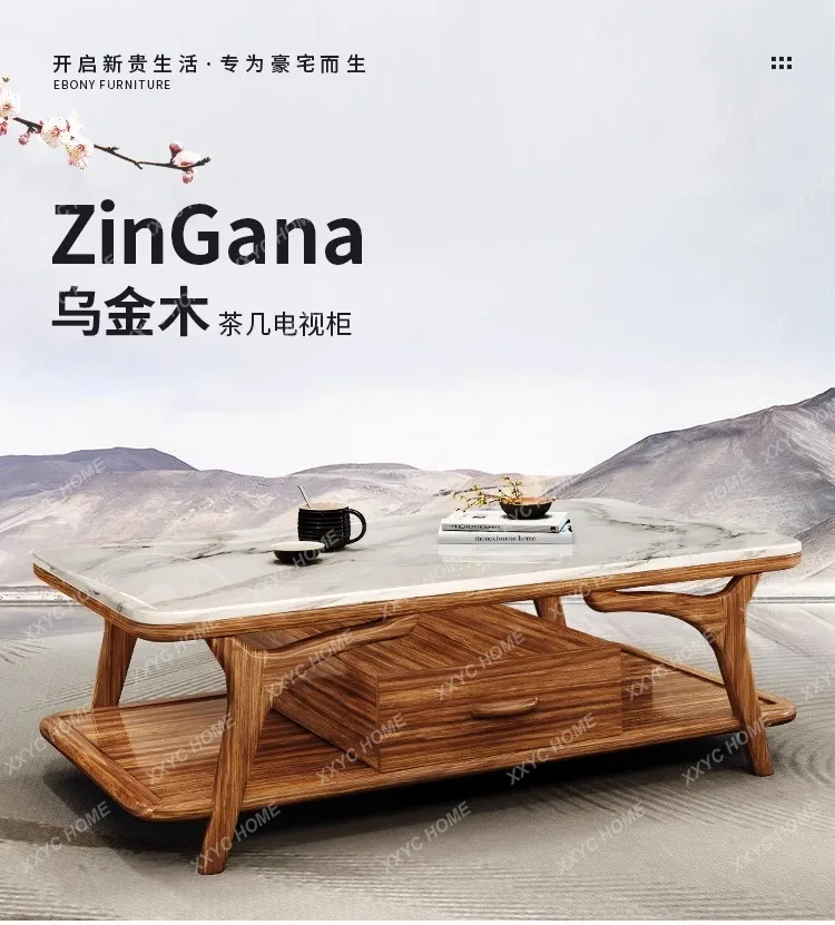 New Chinese modern simple living room size apartment ebony marble coffee table
New Chinese modern simple living room size apartment ebony marble coffee table