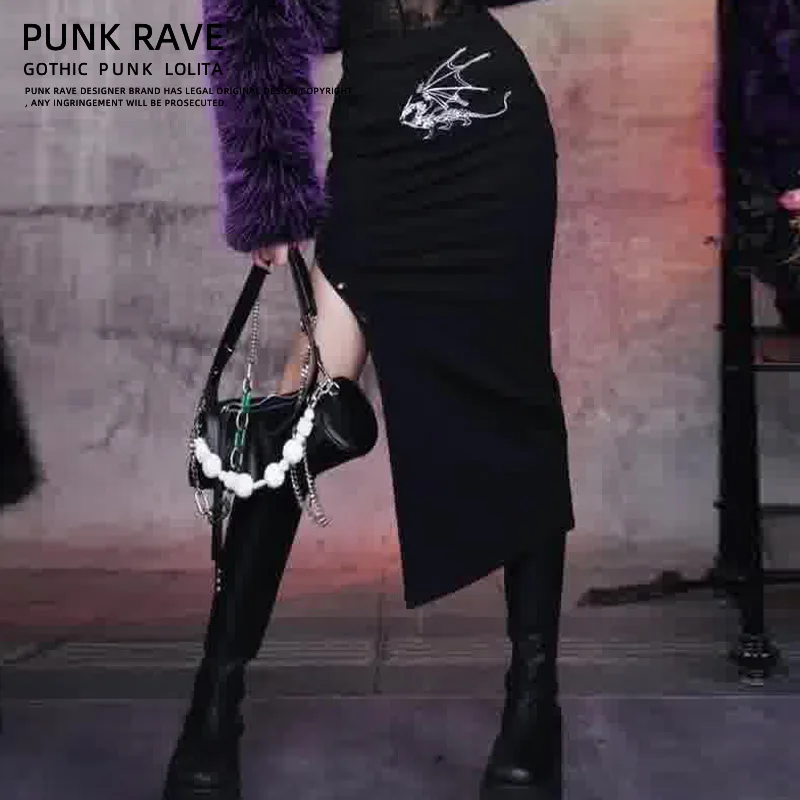 2025 New Black A-Line High Waist Midi Skirt for Women Slimming Split Mid-Length Elegant Style PUNK RAVE Brand
2025 New Black A-Line High Waist Midi Skirt for Women Slimming Split Mid-Length Elegant Style PUNK RAVE Brand