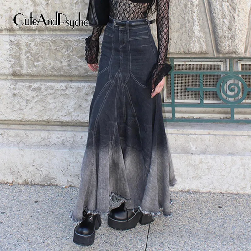 Cuteandpsycho Vintage Mermaid Denim Skirts 90s Casual Fashion Mid Waist Clothes Streetwear Chic Patchwork Ankle-Length Bottoms
Cuteandpsycho Vintage Mermaid Denim Skirts 90s Casual Fashion Mid Waist Clothes Streetwear Chic Patchwork Ankle-Length Bottoms