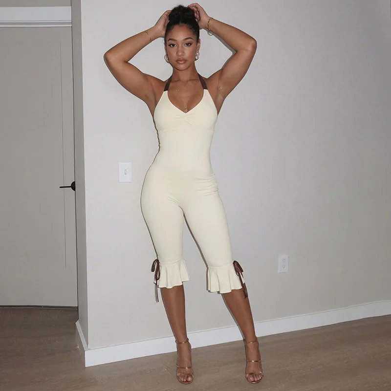 Lace Up Halter Bow Y2K Jumpsuit Women Summer Sexy V Neck Backless Bandage Skinny Party Club Rompers Beach Holiday Overall Outfit
Lace Up Halter Bow Y2K Jumpsuit Women Summer Sexy V Neck Backless Bandage Skinny Party Club Rompers Beach Holiday Overall Outfit
