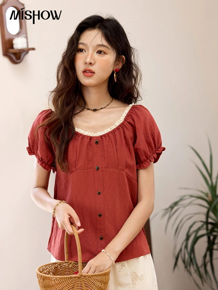 MISHOW French Summer Shirts for Women 2025 Short Puff Sleeve Lace Colla Slimming Blouses Female Sweet Fashion New MXE35X1827
MISHOW French Summer Shirts for Women 2025 Short Puff Sleeve Lace Colla Slimming Blouses Female Sweet Fashion New MXE35X1827
