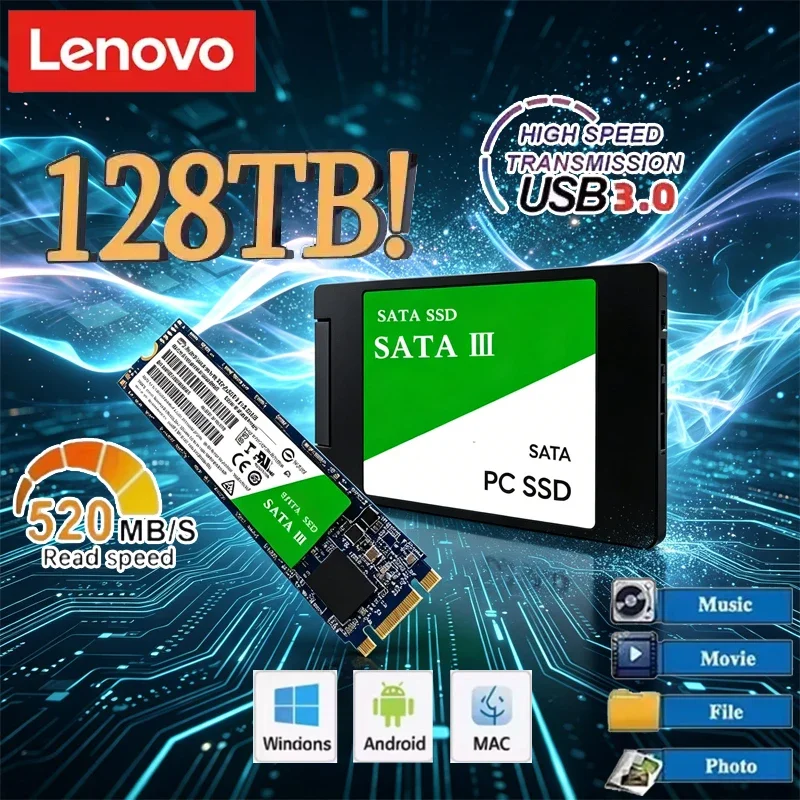 Lenovo Solid State Disk PC SSD For Laptop Microcomputer Desktop 2.5 Inch High Speed 1TB 2TB Internal HDD Hard Drive Sata3
Lenovo Solid State Disk PC SSD For Laptop Microcomputer Desktop 2.5 Inch High Speed 1TB 2TB Internal HDD Hard Drive Sata3