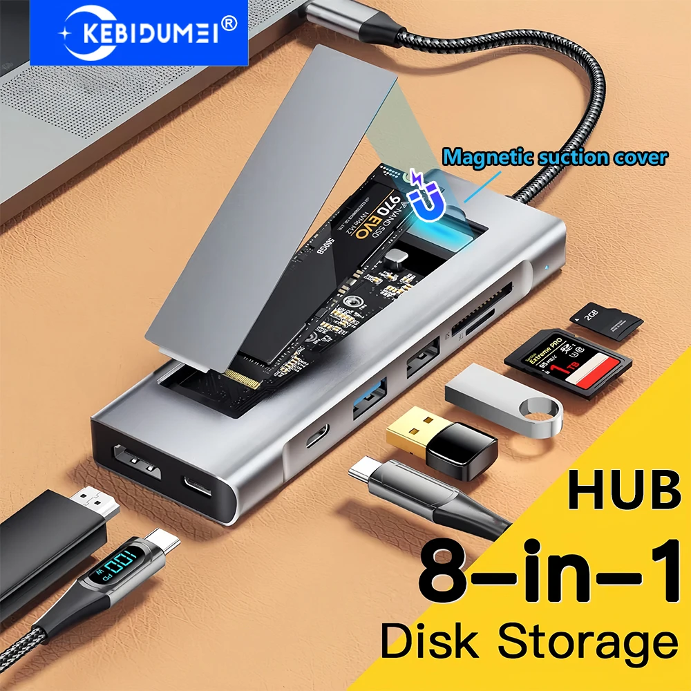 Док-станция 8-в-1 USB C с функцией хранения дисков M.2 SSD HUB Адаптер TYPE-C к HDMI USB 3.2 10 Гбит/с для ноутбука Macbook Pro
Док-станция 8-в-1 USB C с функцией хранения дисков M.2 SSD HUB Адаптер TYPE-C к HDMI USB 3.2 10 Гбит/с для ноутбука Macbook Pro