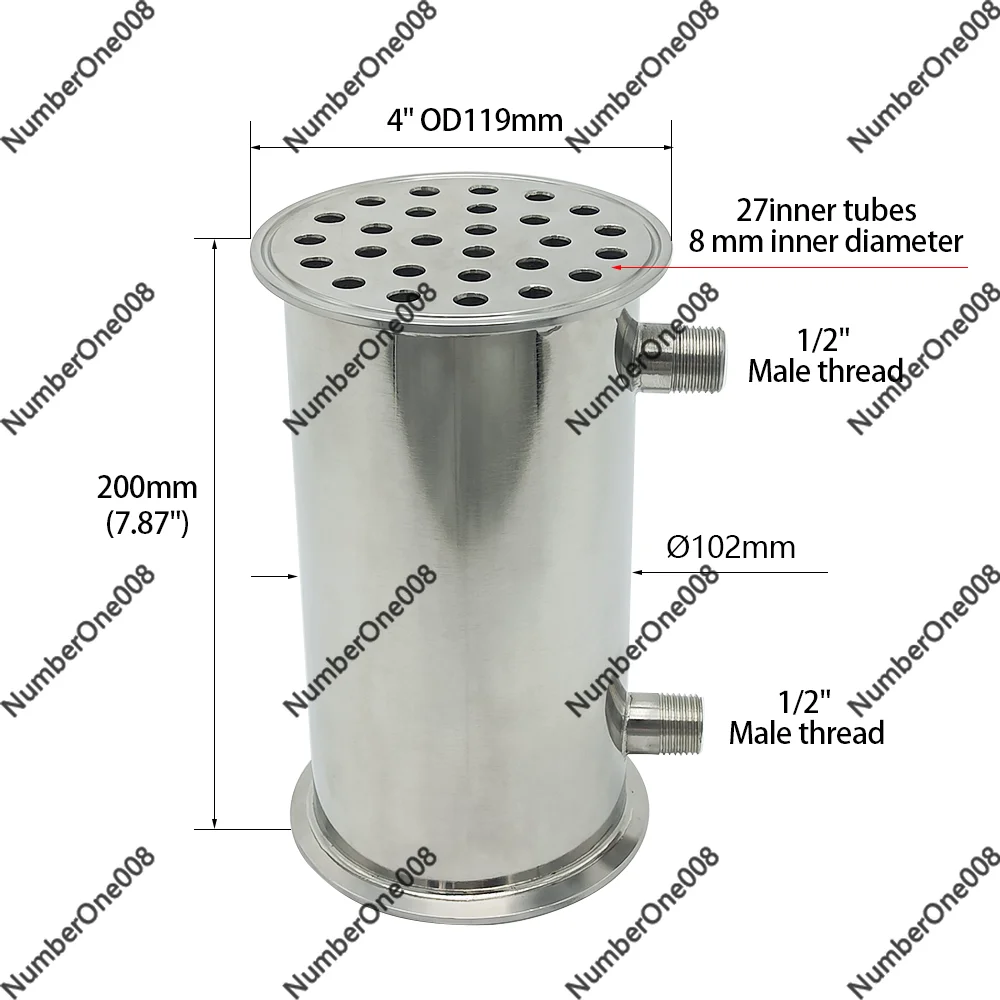 4 Inch Condenser for Moonshine Still, 304 Stainless Steel Distiller Dephlegmator Reflux Column for Alcohol Distillation
4 Inch Condenser for Moonshine Still, 304 Stainless Steel Distiller Dephlegmator Reflux Column for Alcohol Distillation