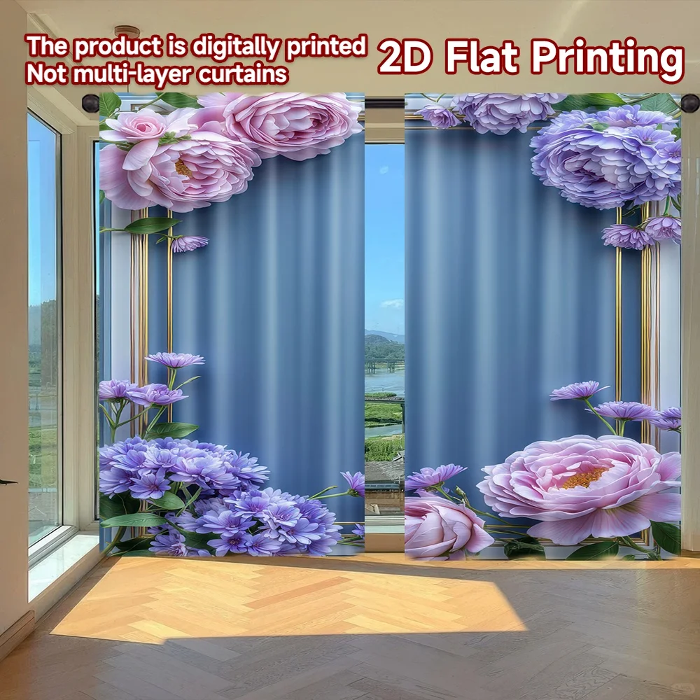 2D flat printing 2pcs Curtain Floral Frame with Peonies Digital Printed Polyester Drapes Festive Curtains for Booths Studio
2D flat printing 2pcs Curtain Floral Frame with Peonies Digital Printed Polyester Drapes Festive Curtains for Booths Studio