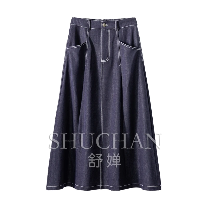 High-end Soft Denim, French with Tencel Bright Line, Elastic Waist A-shaped Skirt, Women's 05F7
High-end Soft Denim, French with Tencel Bright Line, Elastic Waist A-shaped Skirt, Women's 05F7