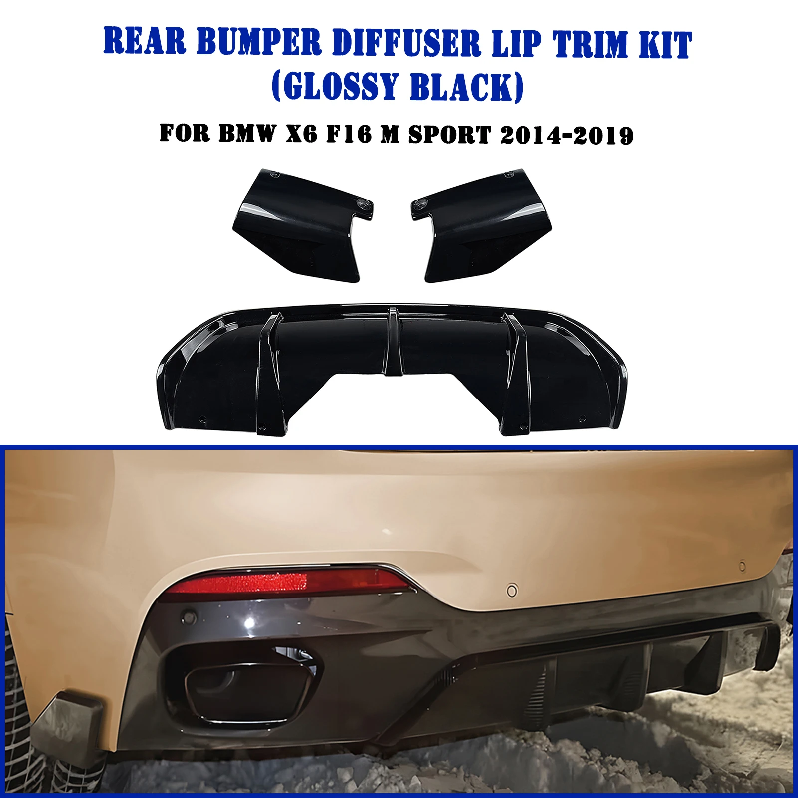 Rear Bumper Diffuser Lip Cover Trim Side Spoiler Plate Splitter Cover For BMW X6 F16 M Sport 2014 2015 2016 2017 2018 2019
Rear Bumper Diffuser Lip Cover Trim Side Spoiler Plate Splitter Cover For BMW X6 F16 M Sport 2014 2015 2016 2017 2018 2019
