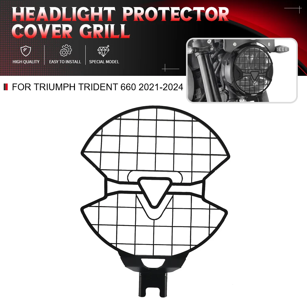 For Trident 660 2021-2022-2023-2024 Motocycle Accessories Headlight Protector Cover Grill Grille Lamp Light Protection
For Trident 660 2021-2022-2023-2024 Motocycle Accessories Headlight Protector Cover Grill Grille Lamp Light Protection