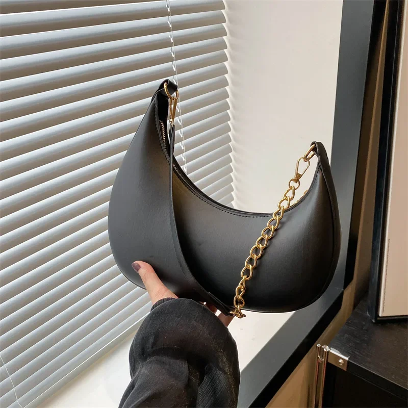 Niche design handbag women's casual crescent bag solid color underarm shoulder bag
Niche design handbag women's casual crescent bag solid color underarm shoulder bag