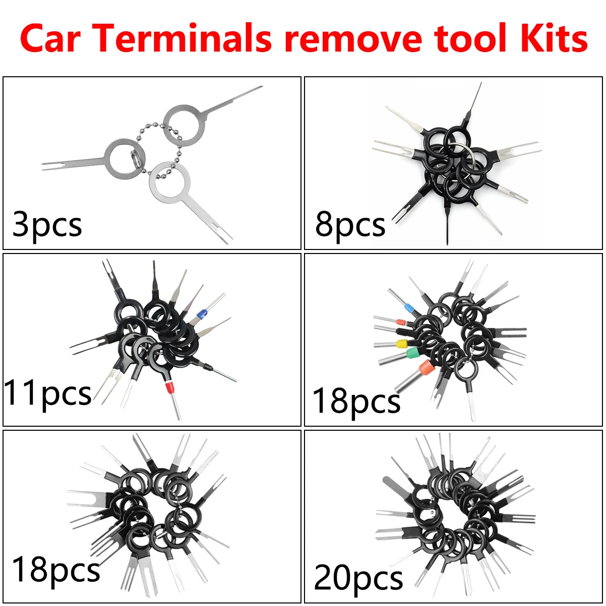 11/14/18/20/29pcs/set Car Terminal Removal Pin Extractor Kit Electrical Wiring Crimp Connector Car Repair Tool Plug Puller Kits
11/14/18/20/29pcs/set Car Terminal Removal Pin Extractor Kit Electrical Wiring Crimp Connector Car Repair Tool Plug Puller Kits