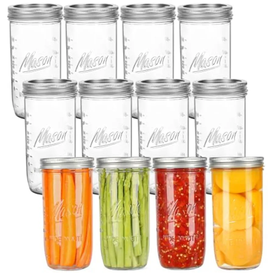 24 oz Wide Mouth Mason Jars - Canning Jars with Metal Airtight Lids and Bands, 24 oz Mason Glass Jars for Fermenting, Pickling,
24 oz Wide Mouth Mason Jars - Canning Jars with Metal Airtight Lids and Bands, 24 oz Mason Glass Jars for Fermenting, Pickling,
