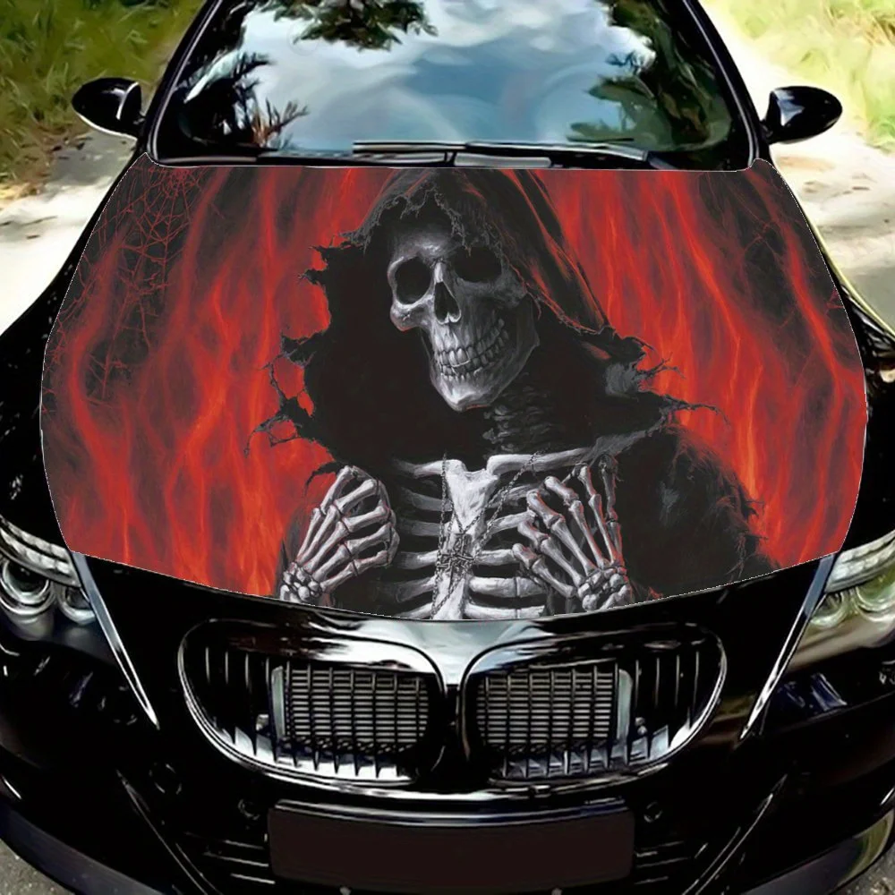 Red Flame Black Hooded Death Reaper PVC Car Vinyl Wraps, Self-Adhesive Waterproof Car Hood Decal Sticker, Car Decoration Protect
Red Flame Black Hooded Death Reaper PVC Car Vinyl Wraps, Self-Adhesive Waterproof Car Hood Decal Sticker, Car Decoration Protect
