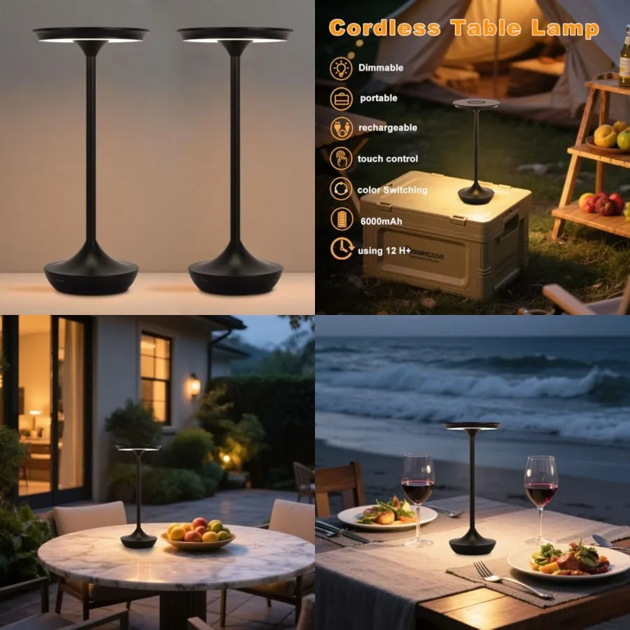 Cordless Table Lamp Rechargeable, 6000mAh Battery Operated LED Table Lights Outdoor Portable Touch Dimmable Table Lamp for Bedr
Cordless Table Lamp Rechargeable, 6000mAh Battery Operated LED Table Lights Outdoor Portable Touch Dimmable Table Lamp for Bedr