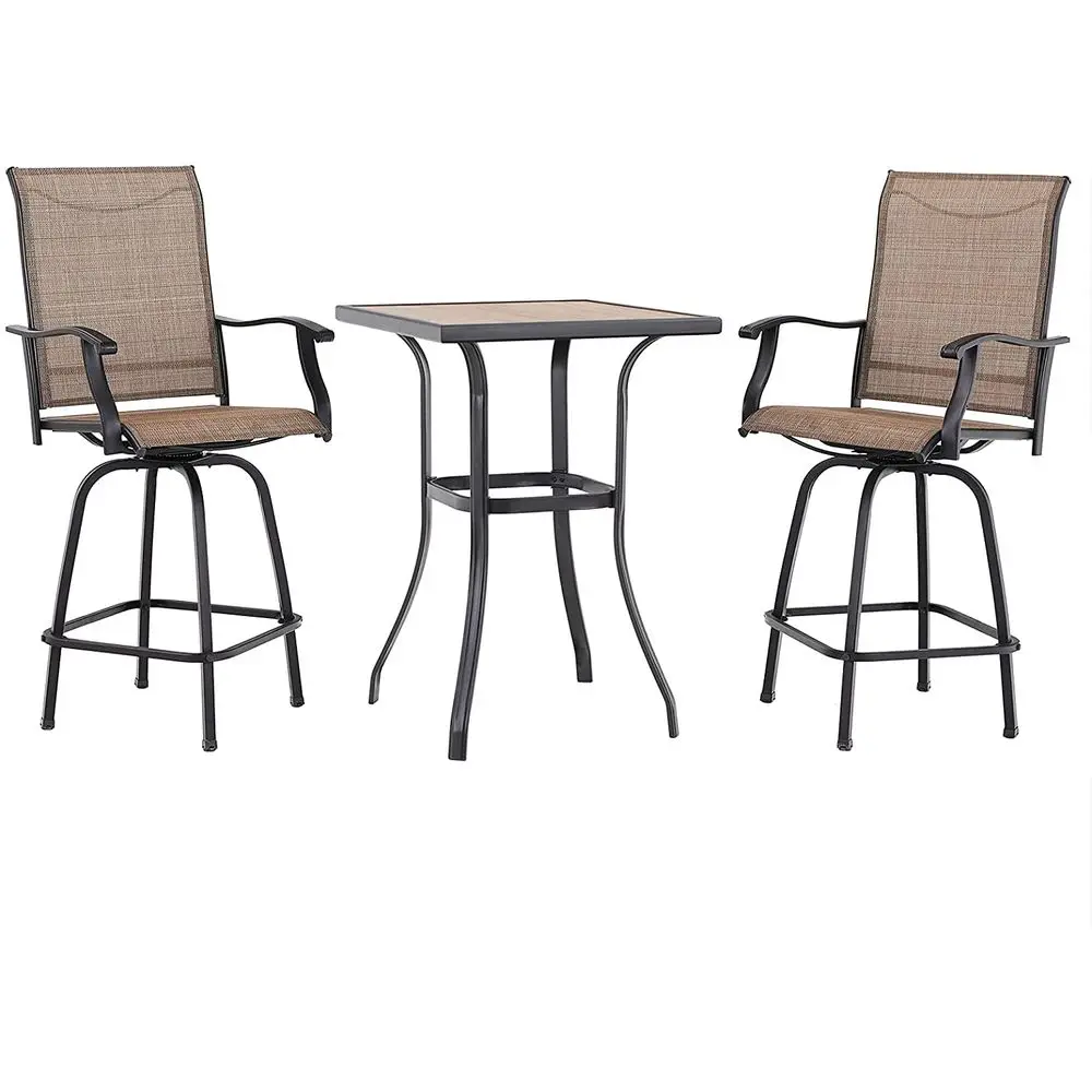 3 PCS Patio Swivel Bar Set Outdoor Furniture Bar Height Bistro Set, 2 Bar Stools and 1 Table, High Top Table and Chairs Set of
3 PCS Patio Swivel Bar Set Outdoor Furniture Bar Height Bistro Set, 2 Bar Stools and 1 Table, High Top Table and Chairs Set of