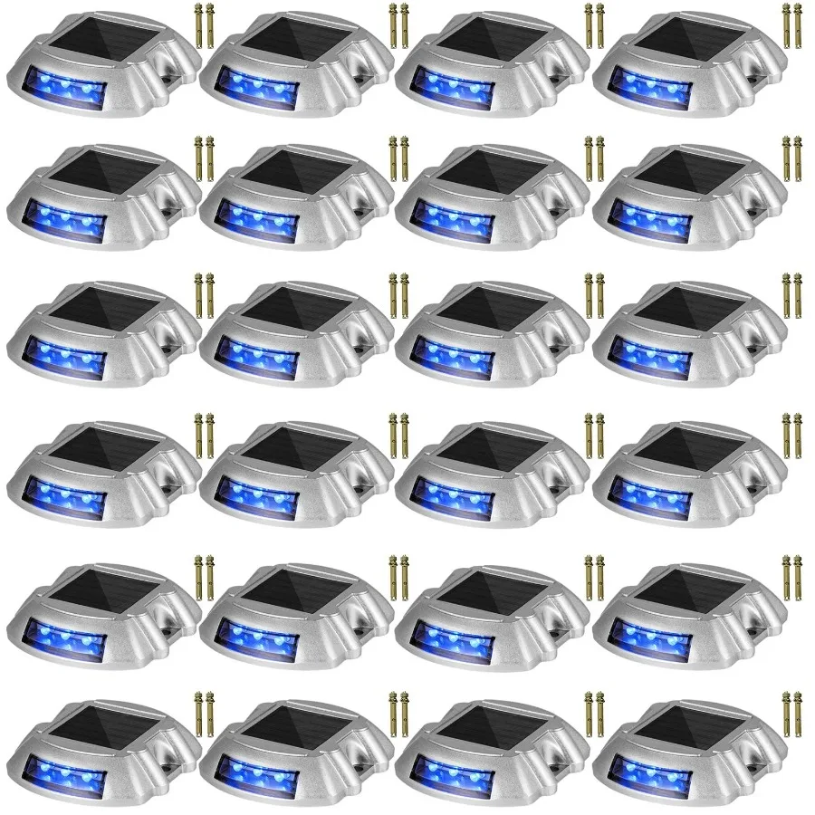 Driveway Lights 24-Pack Solar Driveway Lights with Switch Button Solar Deck Lights Waterproof Wireless Dock Lights 6 LEDs for
Driveway Lights 24-Pack Solar Driveway Lights with Switch Button Solar Deck Lights Waterproof Wireless Dock Lights 6 LEDs for