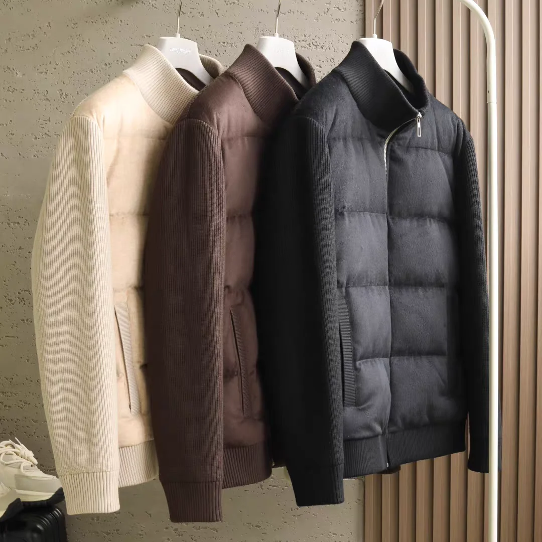 Italian LP old money style casual knitted splicing down jacket
Italian LP old money style casual knitted splicing down jacket