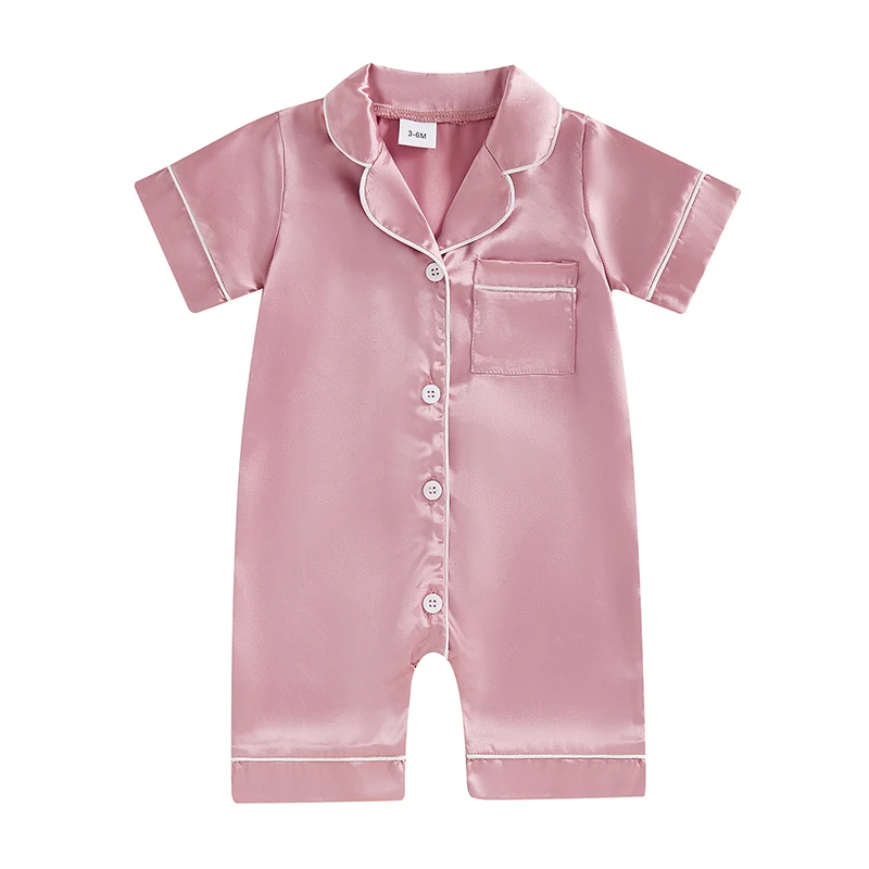 Newborn Baby Boy Girl Silk Pajamas Short Sleeve Button Up Satin Pjs Romper Shorts Baby Sleepwears
Newborn Baby Boy Girl Silk Pajamas Short Sleeve Button Up Satin Pjs Romper Shorts Baby Sleepwears