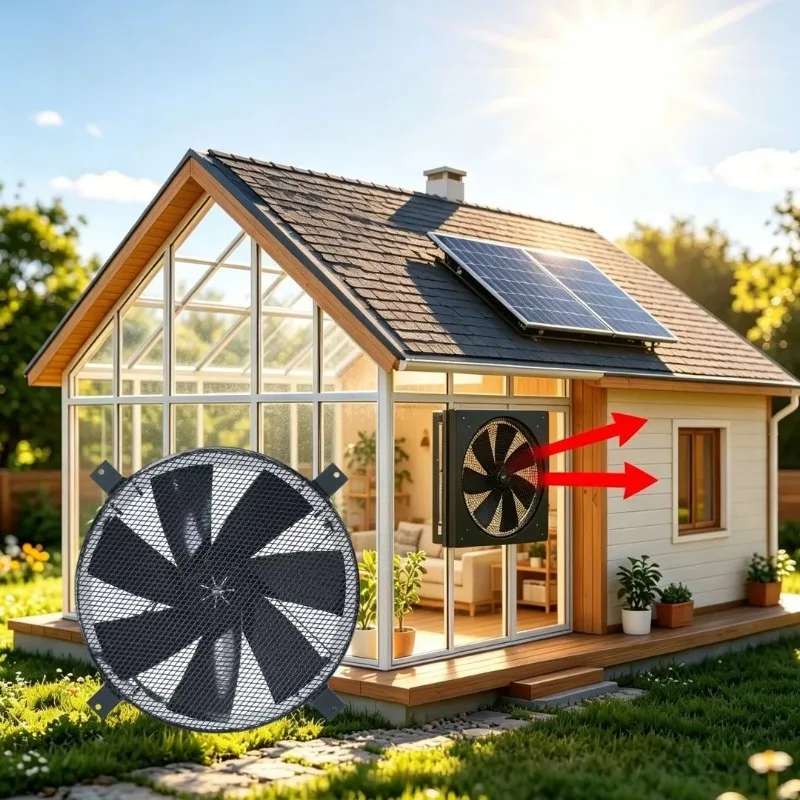 50W Solar Powered Exhaust Fan 14 Inch IP68 Waterproof Brushless Motor Galvanized Steel Wall Vent for Greenhouse Attic Workshop
50W Solar Powered Exhaust Fan 14 Inch IP68 Waterproof Brushless Motor Galvanized Steel Wall Vent for Greenhouse Attic Workshop