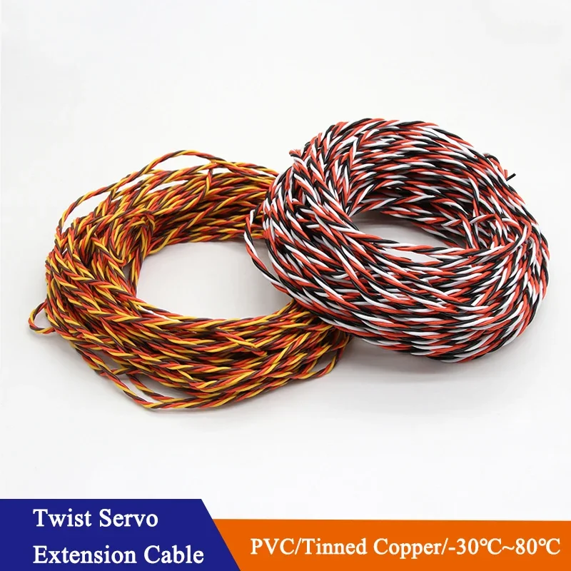 2/5/10m 22AWG/26awg 30/60 Core 3 Way Servo 16 Feet Extension Cable JR Futaba Twisted Wire Lead For RC Airplane Accessories
2/5/10m 22AWG/26awg 30/60 Core 3 Way Servo 16 Feet Extension Cable JR Futaba Twisted Wire Lead For RC Airplane Accessories