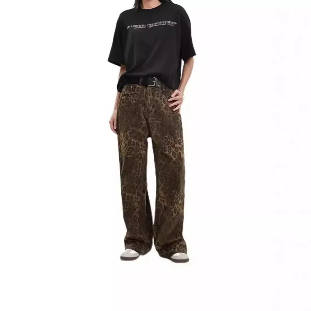 American Retro Leopard Print Jeans Slim Straight Loose Casual Wide-leg Pants for Women
American Retro Leopard Print Jeans Slim Straight Loose Casual Wide-leg Pants for Women