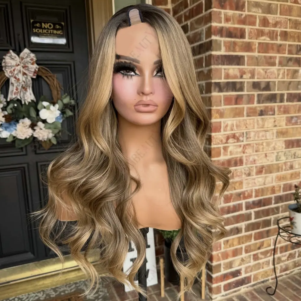 Dark Roots Dark Ash Blonde Ombre Glueless 1x4U Part Wig Human Hair Slightly Curly V Part Wig Virgin European Hair Wig for Women
Dark Roots Dark Ash Blonde Ombre Glueless 1x4U Part Wig Human Hair Slightly Curly V Part Wig Virgin European Hair Wig for Women