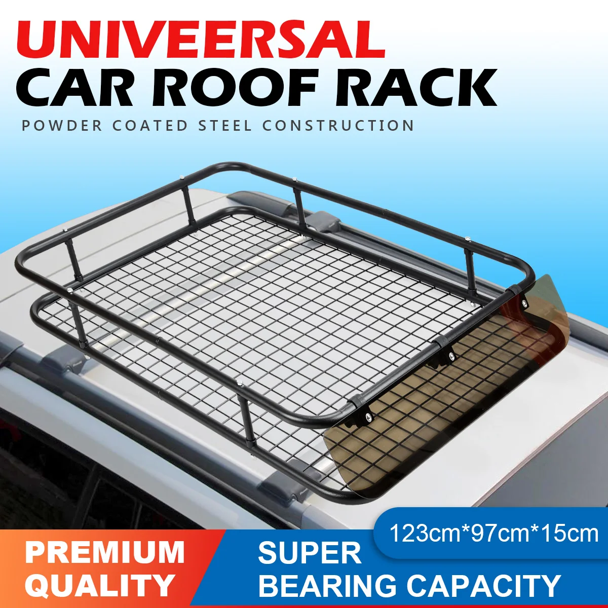 Universal Roof Rack Basket Car Luggage Carrier Steel Vehicle Cargo with Wind Fairing Accessories
Universal Roof Rack Basket Car Luggage Carrier Steel Vehicle Cargo with Wind Fairing Accessories
