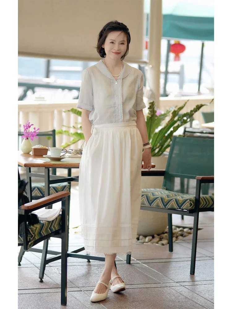 Летняя рубашка из 100% льна с вышитым воротником-куклой и тонким волнистым узором, 42 штуки, коллекция I Am Capricorn Dryou
Летняя рубашка из 100% льна с вышитым воротником-куклой и тонким волнистым узором, 42 штуки, коллекция I Am Capricorn Dryou