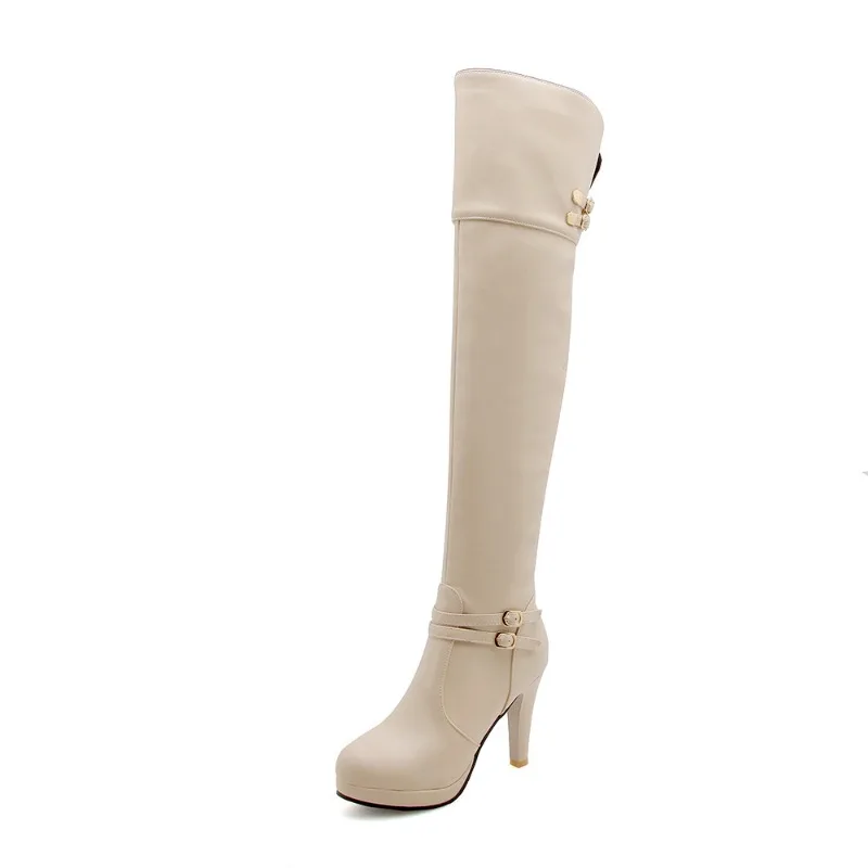 Womens Long Boots Platform Square Heel 10cm Black White Apricot Party Club Ladies Shoe Round Toe Buckle Zipper Over Knee Boots
Womens Long Boots Platform Square Heel 10cm Black White Apricot Party Club Ladies Shoe Round Toe Buckle Zipper Over Knee Boots