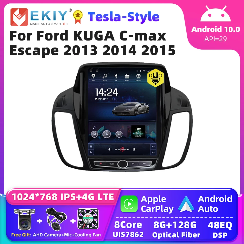 Автомобильный радиоприемник EKIY для Ford KUGA C-max Escape 2013 2014 2015 Android 10, мультимедийный Android-видеоплеер, навигация, GPS, стерео
Автомобильный радиоприемник EKIY для Ford KUGA C-max Escape 2013 2014 2015 Android 10, мультимедийный Android-видеоплеер, навигация, GPS, стерео