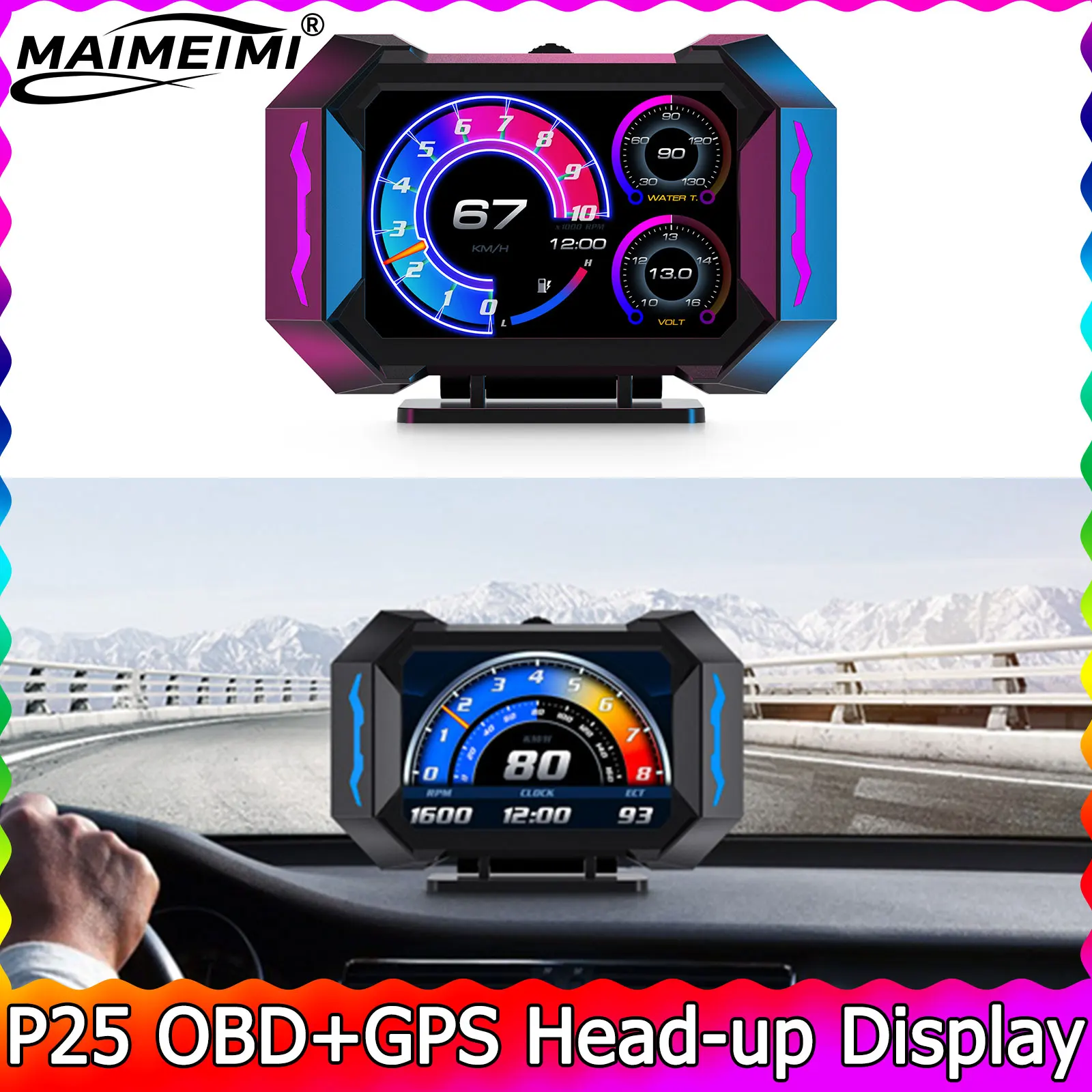 Car OBD GPS HUD P25 Head Up Display LCD OBD Vehicle Speed Water Temperature Gauge Voltmeter Fuel Consumption Multifunctional
Car OBD GPS HUD P25 Head Up Display LCD OBD Vehicle Speed Water Temperature Gauge Voltmeter Fuel Consumption Multifunctional