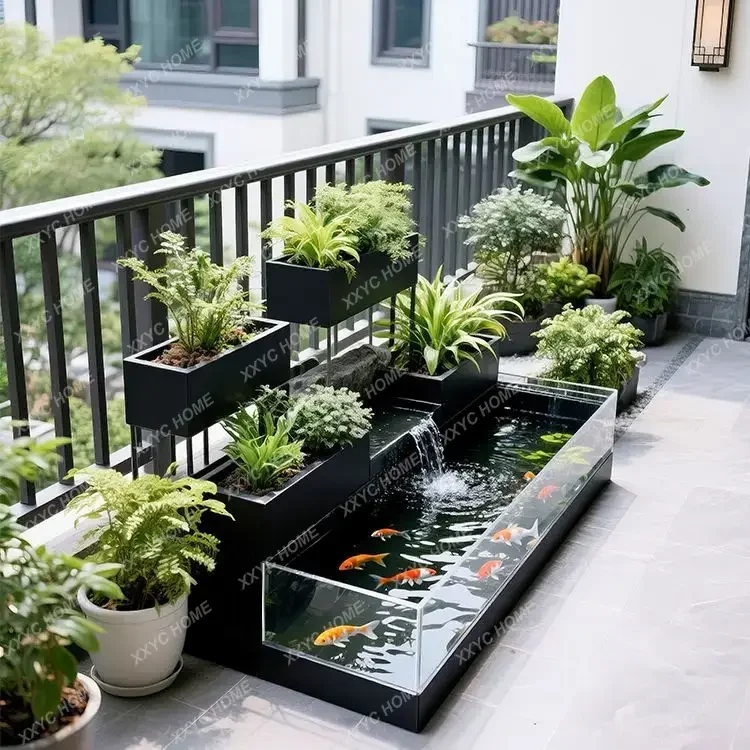 MMJ Balcony Creative Running Water Fish Tank Flower Box Metal Floor Acrylic Terrace Circulation Fish Pool Does Not Rust
MMJ Balcony Creative Running Water Fish Tank Flower Box Metal Floor Acrylic Terrace Circulation Fish Pool Does Not Rust