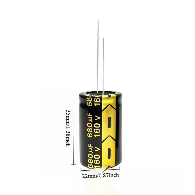 4pcs 160V 680uF Electrolytic Capacitor Black Gold High Frequency Low ESR Long Life Green Gold 22x35mm for Power Supply
4pcs 160V 680uF Electrolytic Capacitor Black Gold High Frequency Low ESR Long Life Green Gold 22x35mm for Power Supply
