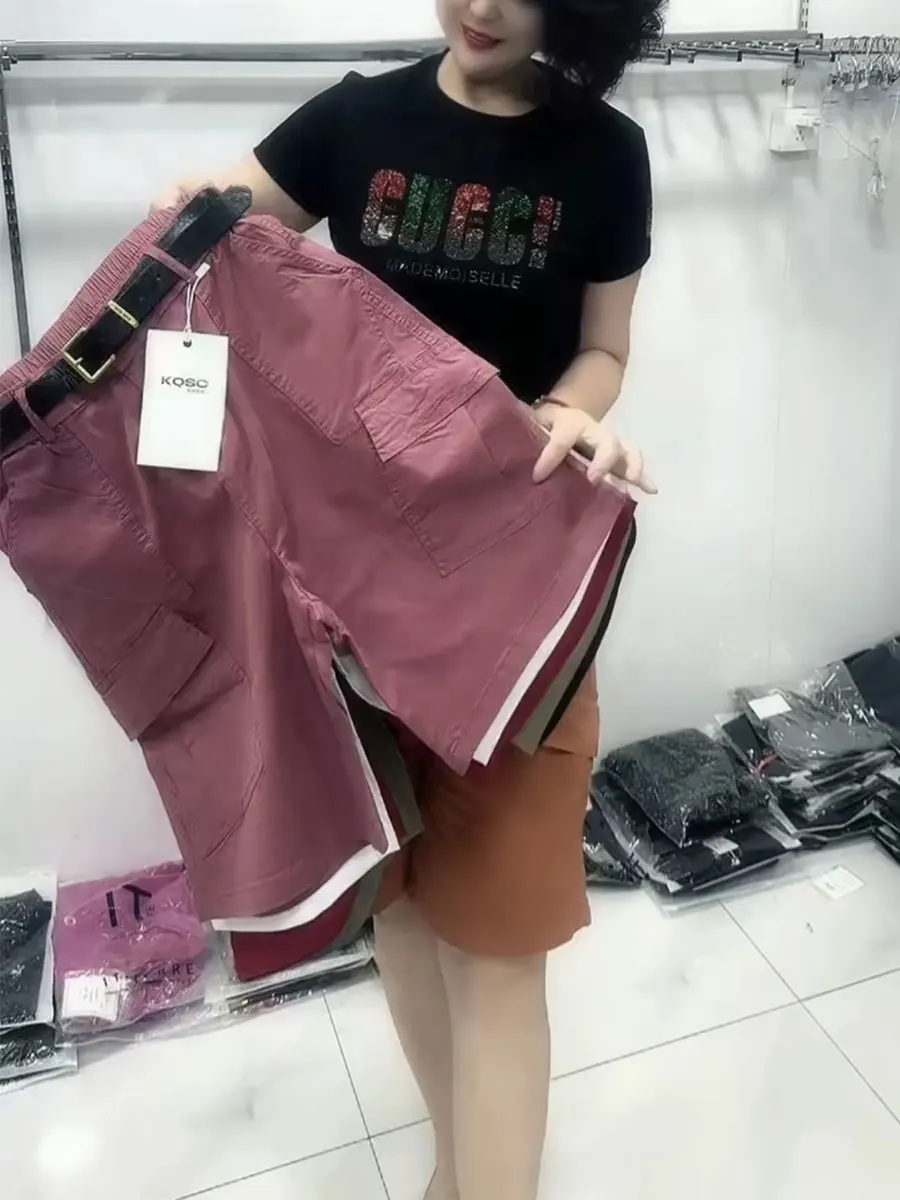 Summer High Waist Loose Fit Denim orts Women's Straight Leg Belted Five-Quarter Length Pants Korean Sle Commute Faion
Summer High Waist Loose Fit Denim orts Women's Straight Leg Belted Five-Quarter Length Pants Korean Sle Commute Faion