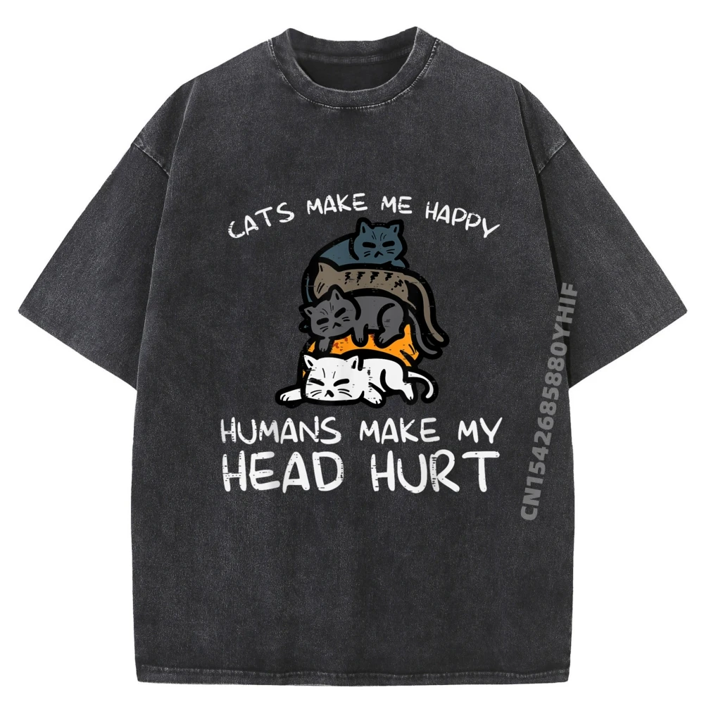 Мужские футболки со скидкой, женские подарочные футболки с изображением кошек Make Me Happy Humans, футболки с графическим рисунком, мужские потертые топы в стиле ретро, нормальные
Мужские футболки со скидкой, женские подарочные футболки с изображением кошек Make Me Happy Humans, футболки с графическим рисунком, мужские потертые топы в стиле ретро, нормальные