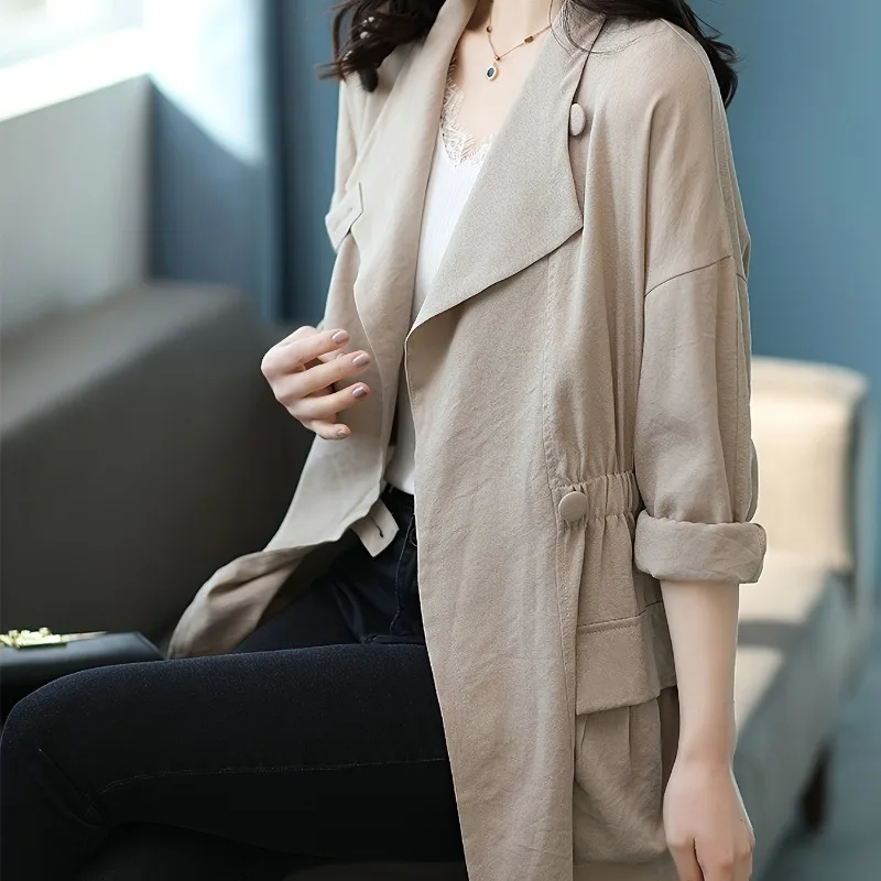 Women's New Korean Long Loose Large SizeFashion Spring Autumn Casual Trench Solid Color Lapel Single Button Long Sleeved Shirt
Women's New Korean Long Loose Large SizeFashion Spring Autumn Casual Trench Solid Color Lapel Single Button Long Sleeved Shirt