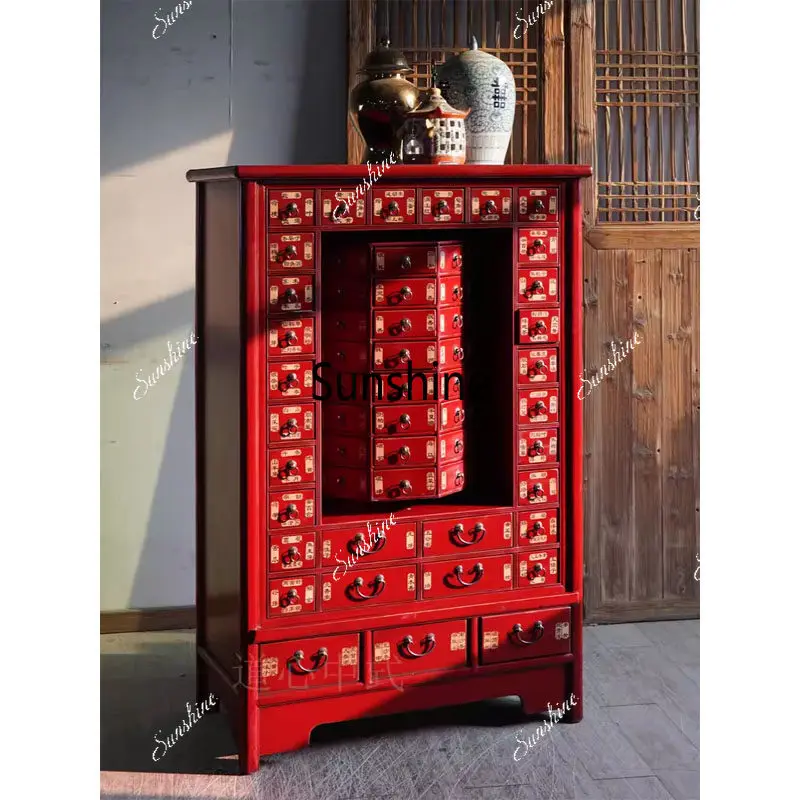 Solid wood Chinese-style red multi-drawer cabinet, used medicinal herb storage cabinet
Solid wood Chinese-style red multi-drawer cabinet, used medicinal herb storage cabinet