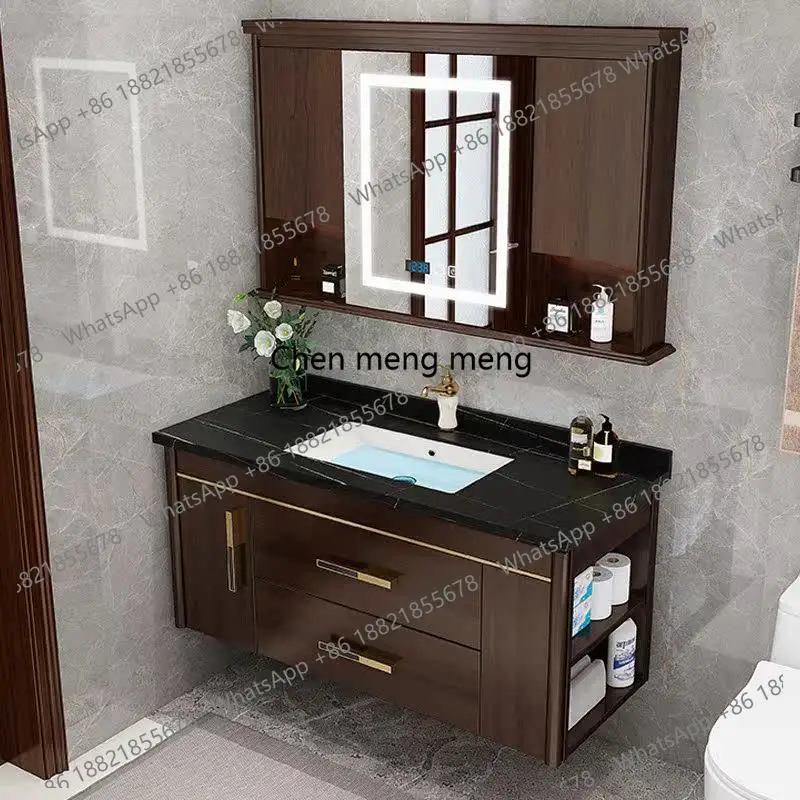 Modern simple new Chinese bathroom cabinet combination solid wood toilet, integrated ceramic basin washstand
Modern simple new Chinese bathroom cabinet combination solid wood toilet, integrated ceramic basin washstand
