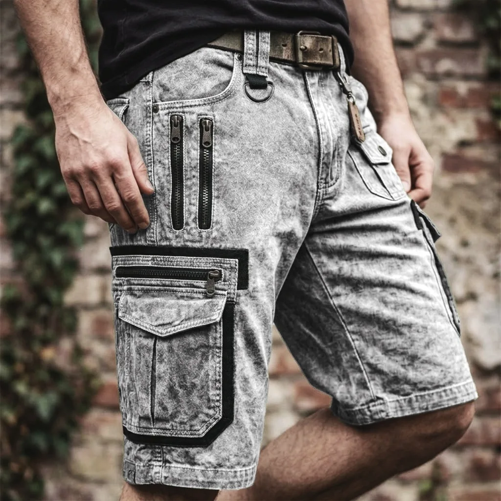 High Quality Men's Denim Shorts Vintage Classic Cargo Shorts Men Solid Color Zipper Multi Pocket Casual Loose Knee Length Pants
High Quality Men's Denim Shorts Vintage Classic Cargo Shorts Men Solid Color Zipper Multi Pocket Casual Loose Knee Length Pants