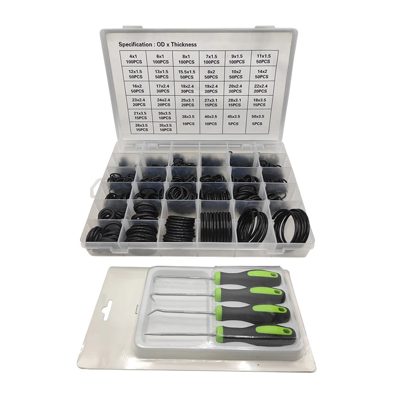 32Size 1225Pcs Metric O Rings Assortment Kit + 4Pcs O-Ring Remover, Oil Resistant NBR O-Ring Sealing Assortment Kit
32Size 1225Pcs Metric O Rings Assortment Kit + 4Pcs O-Ring Remover, Oil Resistant NBR O-Ring Sealing Assortment Kit