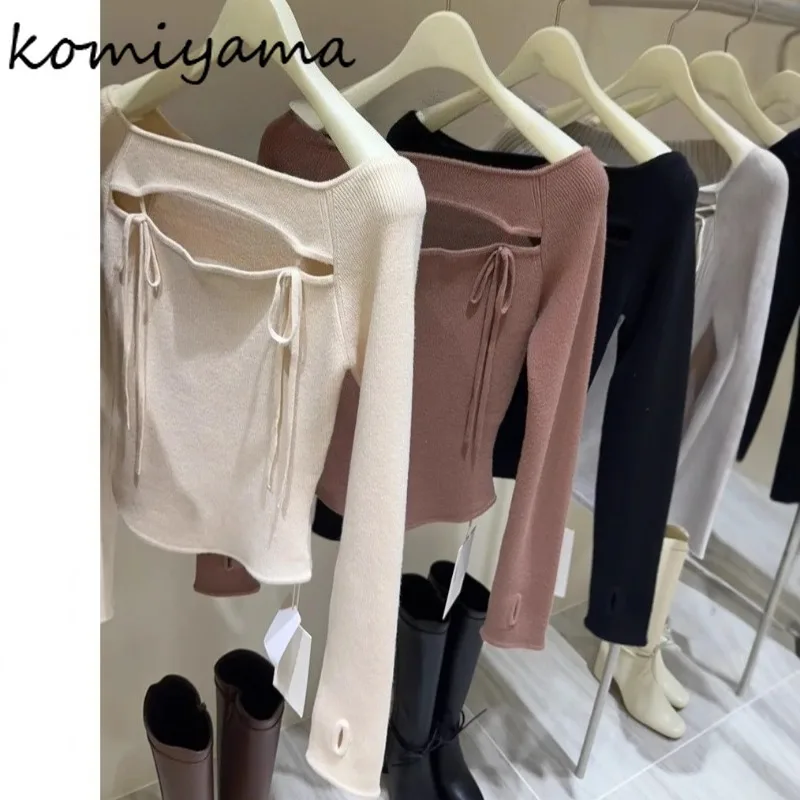 Bandage Knitted Ropa Mujer Sexy Hollow Out 2025 Woman Sweater Long Sleeve Outerwears Pullovers Autumn Winter Clothes Women
Bandage Knitted Ropa Mujer Sexy Hollow Out 2025 Woman Sweater Long Sleeve Outerwears Pullovers Autumn Winter Clothes Women